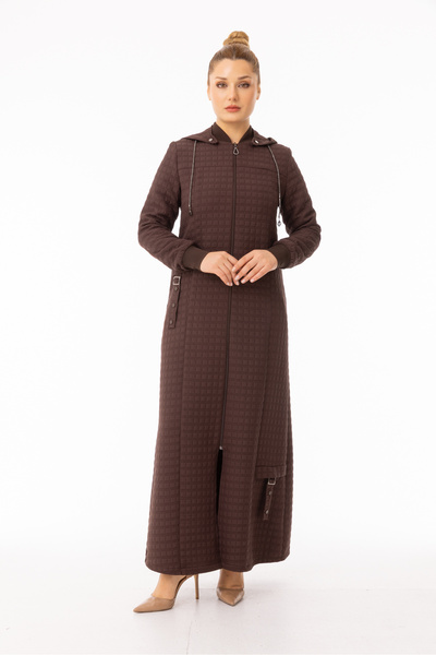 Zerenay 5589 BOYDAN FERMUARLI KOL UCU VE YAKASI TRİKO LASTİK DETAYLI KAPİŞONL...