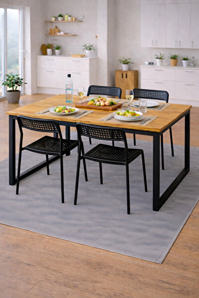 Flinder 5'li Mutfak Masa Takımı, 4 Sandalye ve 1 Masa, Yemek Odası, Bahçe Tak...