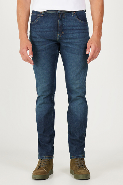WRANGLER Texas Slim Fit Dar Kesim Normal Bel Mavi Esnek Jean Kot Pantolon