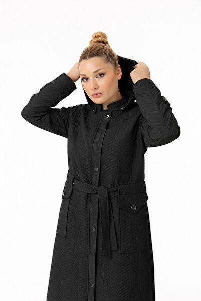 Zerenay 5585 ÖNÜ FERMUARLI ÇITÇIT DETAYLI BELİ BAĞLAMALI BALIK SIRTI KAPİTONE...