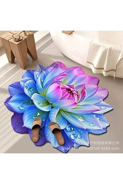 QGC 3D Floral Carpet, Set of 2, 60 x 60 cm, 80 x 80 cm, Non-slip and Super Ab...