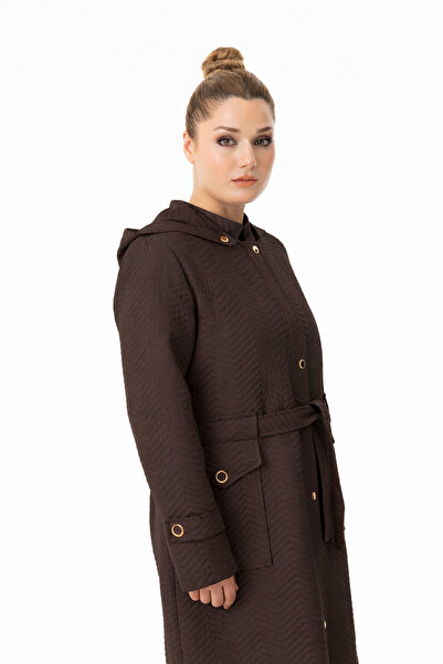 Zerenay 5585 ÖNÜ FERMUARLI ÇITÇIT DETAYLI BELİ BAĞLAMALI BALIK SIRTI KAPİTONE...