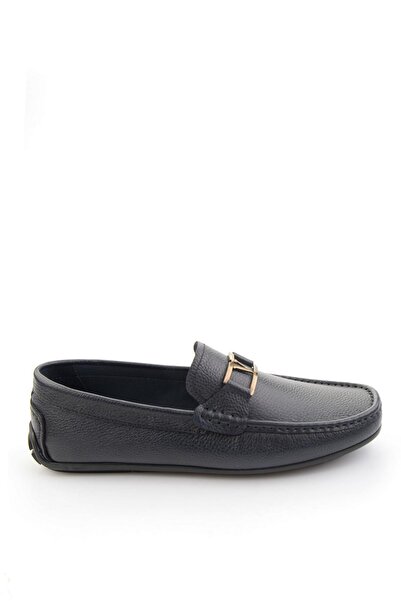Bambi Ανδρικά παπούτσια Loafer από γνήσιο δέρμα Navy Blue E01648599440