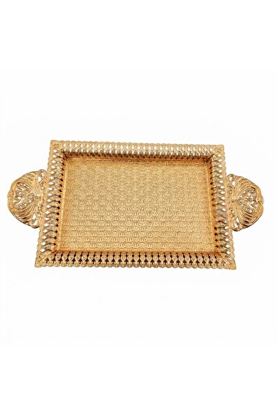 Ceyyiz Silver Patterned Crystal Stone Serving Tray lkm197