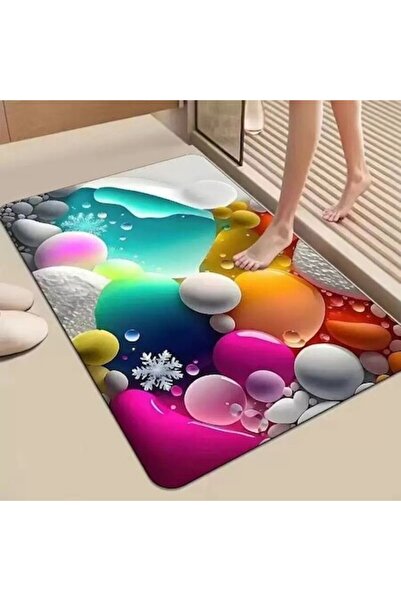 QGC Set de covorașe antiderapante 3D Diatomite, roz, 50x80cm și 40x60cm