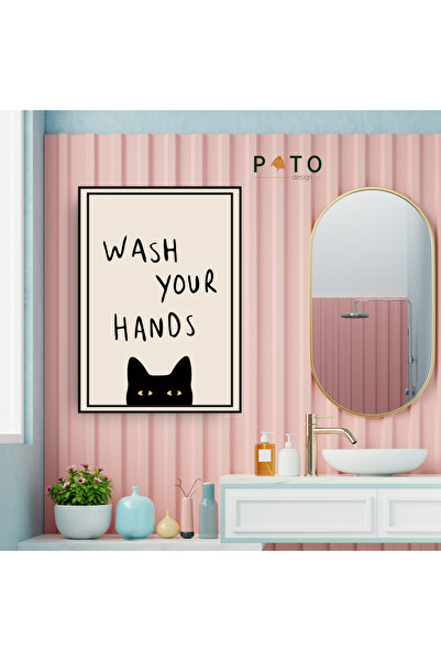 Pato Design 'Wash Your Hands' Tablo | Siyah Çerçeveli | MDF & UV Baskı