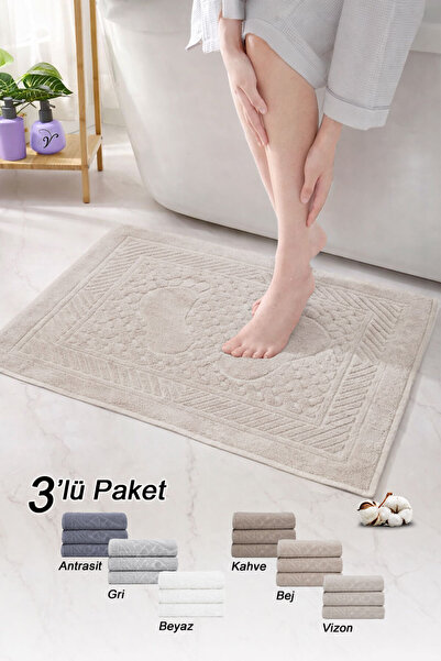 Vionel Home Бавовняний рушник для ніг | Набір з 3 штук | Набір рушників і кил...