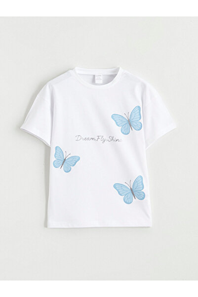 LC Waikiki تي شيرت للفتيات من Peak New Season Butterfly مطبوع