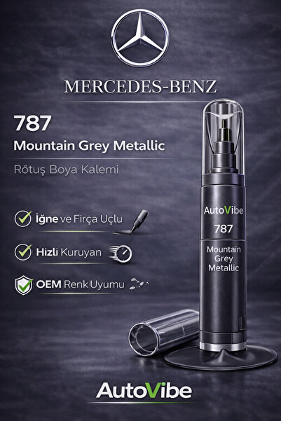 AutoVibe Mercedes-Benz Rötuş Boya Kalemi 787 Mountain Grey Metallic