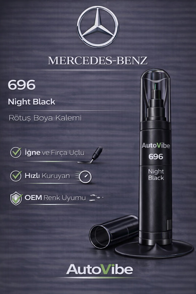 AutoVibe Mercedes-Benz Rötuş Boya Kalemi 696 Night Black