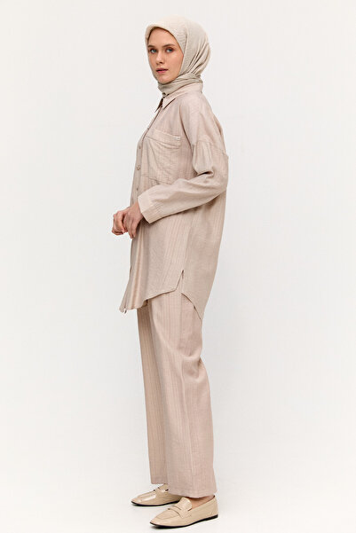 Setrms Çizgi Dokulu Oversize Takım
