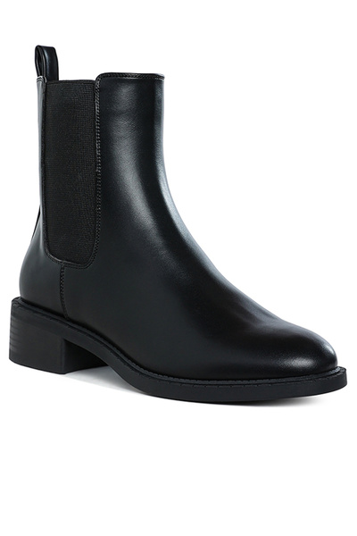 london Rag Women Stacked Heel Chelsea Boots in Black