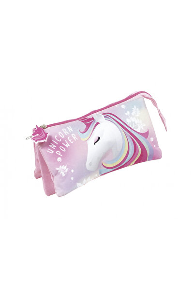 UNICORN My 3-compartment pencil case, 21x11x3.5 cm, Pink