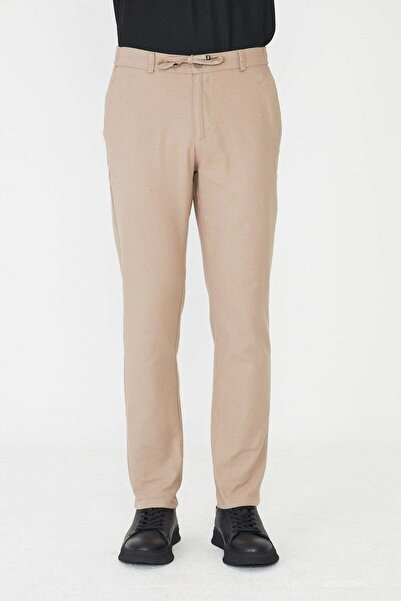 White Stone Beige Men's Comfortable Fit Sports Jogger Pants Pants