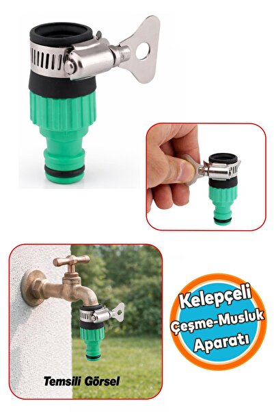 NZB 1 Adet Kendinden Kelepçeli Çeşme Musluk Bağlantı Adaptörü 1/2 inç Hortum ...