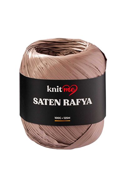 knitme Saten Rafya İp Gri 100 Gr 125 Mt Koyu Vizon