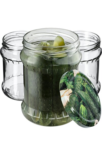 KADAX Borcan pentru conservare cu capac filetat, 82 mm, 500 ml, 8 buc.