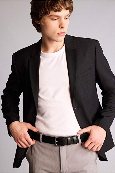 DeFacto Men's Rectangular Buckle Faux Leather Jean Belt I H5097Axns