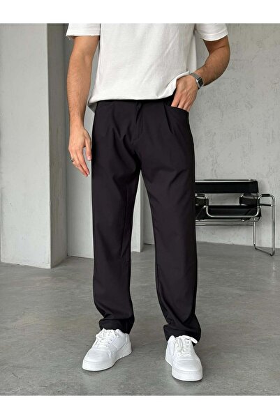 FO4RBS Cep Detaylı Baggy Kumaş Pantolon - Siyah