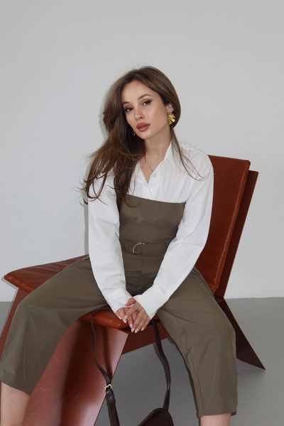 roea Kemer Detaylı Straplez Kargo Tulum Haki