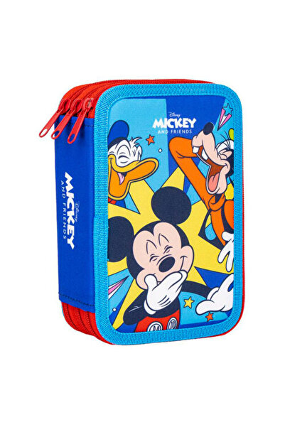 Disney Mickey Mouse 44-piece equipped pencil case, 3 compartments, Mickey Mou...