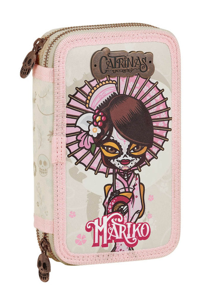 safta Catrina Marikos 28-piece Double Pencil Case Pink