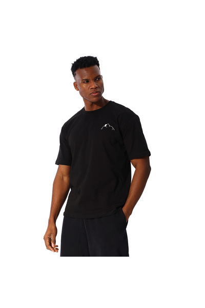 Sportive Yama Erkek Siyah Günlük Stil T-Shirt 25YE030-SYH