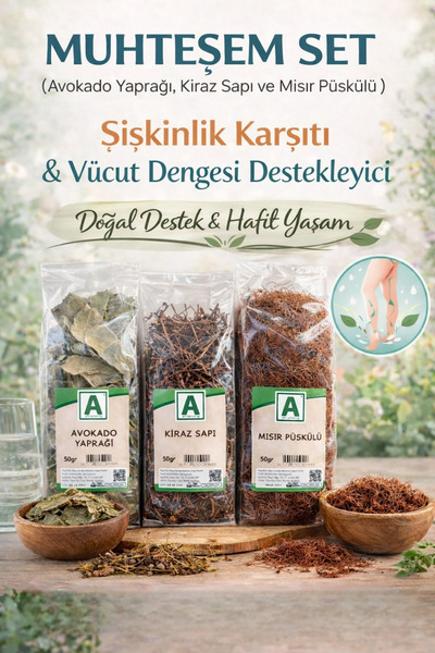 Aktarzane Bitkisel Form Seti Kiraz Sapı (50GR) Mısır Püskülü (40GR) Avokado Y...