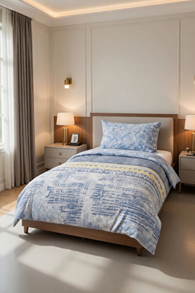 VENTİ VENTİSCA Ocean Premium Cotton Lu Patterned Single Duvet Cover Set