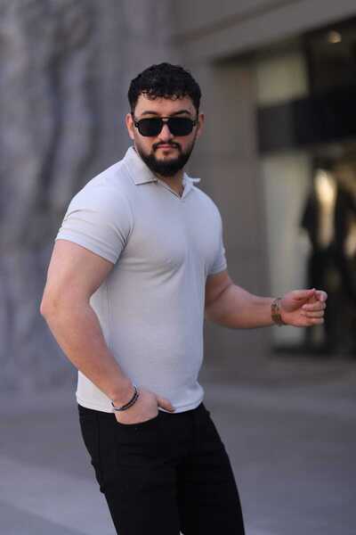 L-KOM Men's Polo Neck Short Sleeve T-Shirt