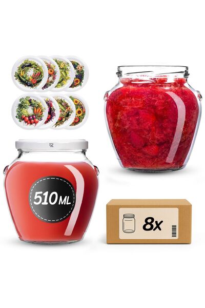 KADAX Preserving jar with screw cap, 82 mm, 580 ml, 8 pc