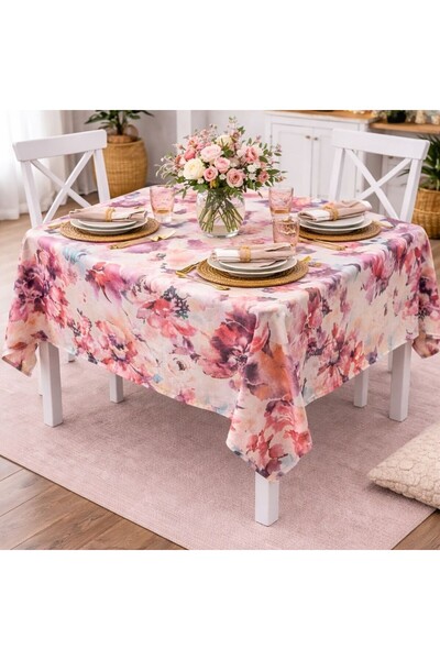 Pucioasa Teflon-coated tablecloth 140x180 cm, painted flowers