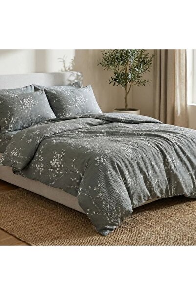 Pucioasa Lenjerie de pat dublu creponata cu elastic pentru saltea 160x200cm, ...