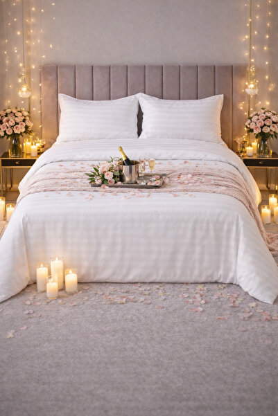 Set de in de pat damasc 4 piese 180x200 cu elastic +25 cm suplimentar, bumbac hotelier, fețe de pernă 55x80 miniatura 3