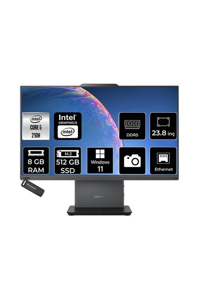 LENOVO ThinkCentre Neo 50A Intel Core 5 210H 8GB 512GB SSD 23.8" FHD W11P All in One Bilgisayar