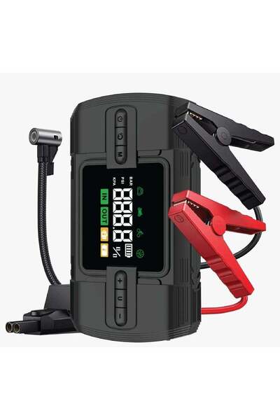 Green Lion 12V Jump Starter Power Bank | Flash Light | Air Compressor