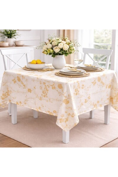 Pucioasa Fata de masa teflonat 160x320 cm, flori galbene
