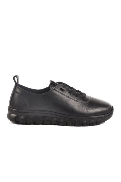 Voyager Black Genuine Leather Women's Casual Shoes