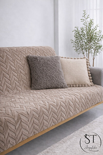 Shopyteks Kaymaz Welsoft Koltuk Örtüsü 170x210 Koyu Vizon Evcil Hayvan Dostu ...