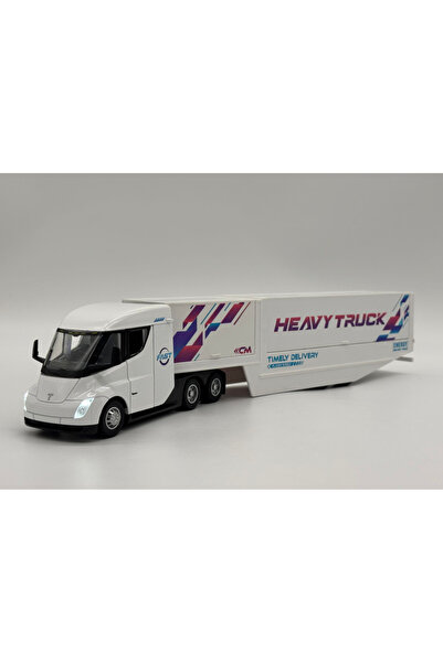 OEM Camion metalic Tesla cu semiremorcă, 35 cm, funcție de tragere înapoi, uș...