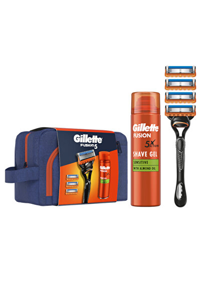 Gillette Set cadou Fusion5: Aparat de ras + 2 Lame de rezerva + Gel de ras Fu...