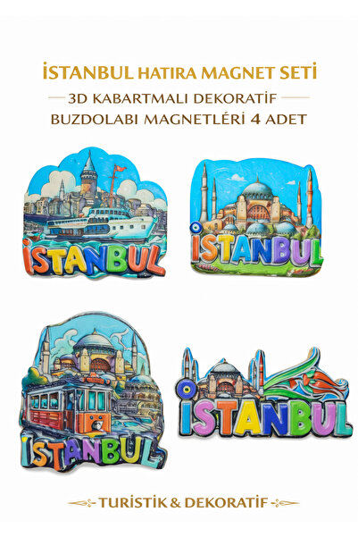 onyyapim İSTANBUL HATIRA MAGNET SETİ – 3D KABARTMALI DEKORATİF BUZDOLABI MAGN...