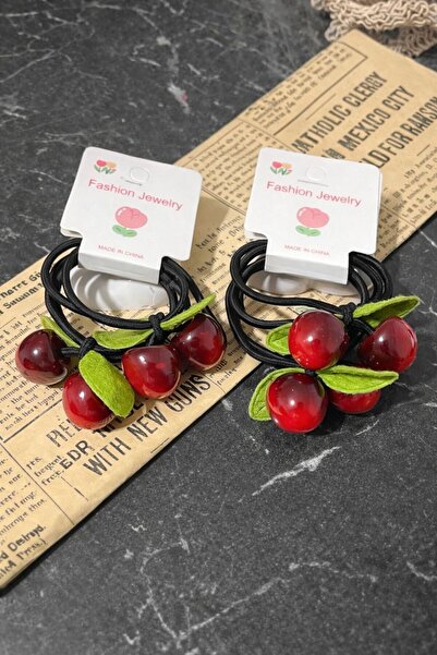 EMKSHOP 4 Pieces Cherry-Shaped Rubber Clips Extra Durable (Real Cherry Look)
