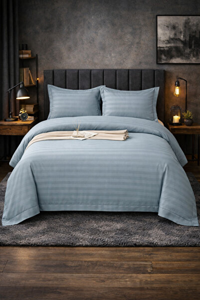 Set de in de pat damasc 4 piese 180x200 cu elastic +25 cm suplimentar, bumbac hotelier, fețe de pernă 55x80 miniatura 3