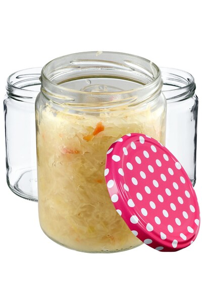 KADAX Borcan pentru conservare cu capac filetat, 82 mm, 540 ml, 8 buc.