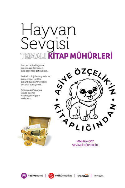 HEDİYENOMİ MühürMarket > ختم كتاب لطيف بتصميم كلب صغير يعبر عن حب الحيوانات -...