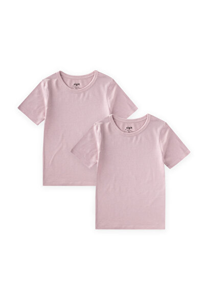 Cigit Двосекційна майка з короткими рукавами, вік 2-9 років, пудрово-рожевий ...
