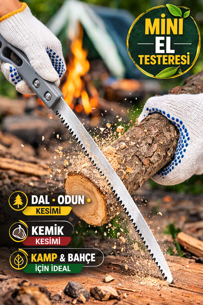 TOYFEST Mini Tavuk Kuyruk Testere Kamp Testeresi Dal Budama El Testeresi Kemi...