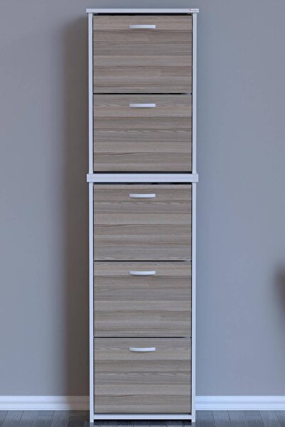 Modilayn Verve Ayakkabılık (52 cm) 5 Düşer Kapaklı 10 Raflı (5 Farklı Renk Se...