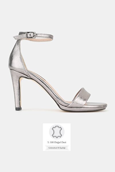 TUNAELLİ Women's Nickel Genuine Natural Leather Leather Ce Stiletto Heel K St...